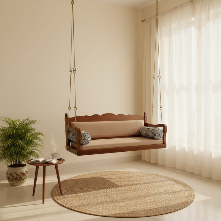 Translation missing: en.Sheesham Wood Jhula for Adults for Home Swing Jhula for Indoor Outdoor &amp; Balcony 