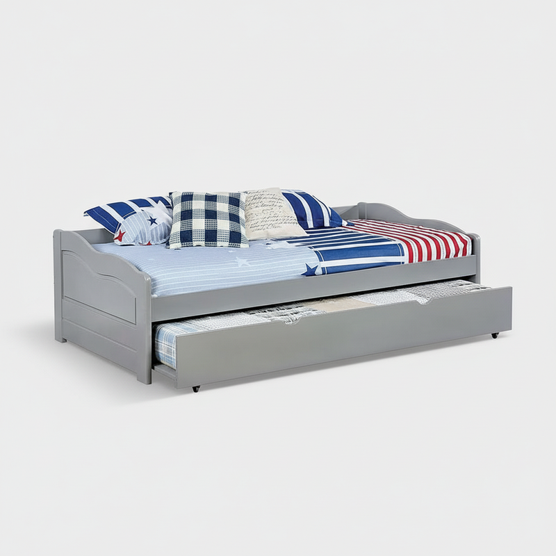 Solid Wood Gymea Daybed with Trundle Bed for Living Room | Bed for Bedroom 