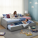 Solid Wood Gymea Daybed with Trundle Bed for Living Room | Bed for Bedroom 