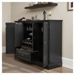 Mango Wood Peetz Royal Bar Cabinet – Stylish Home Bar Furniture with Wine Glass Storage & Shelves for Living Room, Dining & Lounge 