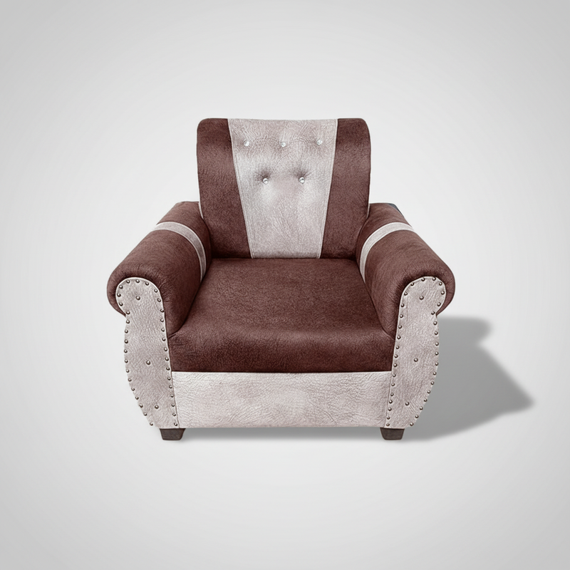 Elegant Single Seater Sofa Set for Modern Living Space Furniture in Brown and Beige Color 