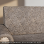 Sofa | Wood Frame Suede Fabric 40D Foam Cushion | Comfortable, Durable, Stylish & Modern for Living Room Furniture | Compact Design Lounge Seat Relaxation (Light Grey + Beige 2) 