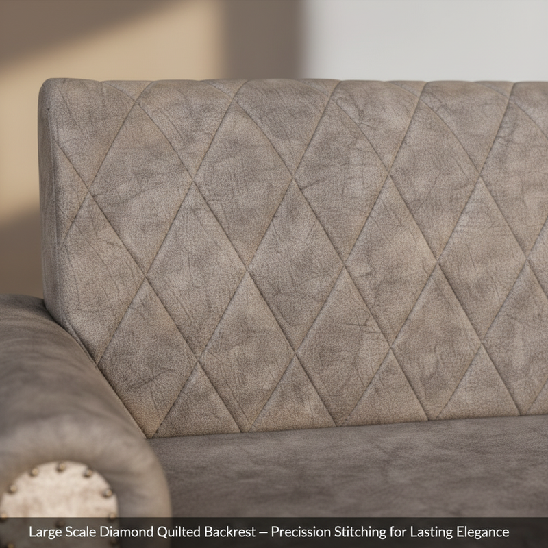 Sofa | Wood Frame Suede Fabric 40D Foam Cushion | Comfortable, Durable, Stylish & Modern for Living Room Furniture | Compact Design Lounge Seat Relaxation (Light Grey + Beige 4) 