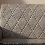 Sofa | Wood Frame Suede Fabric 40D Foam Cushion | Comfortable, Durable, Stylish & Modern for Living Room Furniture | Compact Design Lounge Seat Relaxation (Light Grey + Beige 2) 