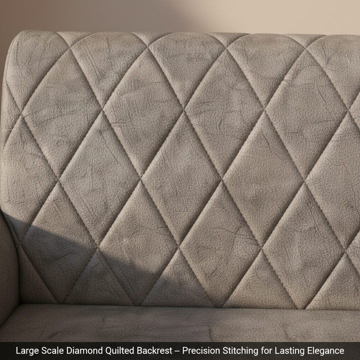 Translation missing: en.Sofa | Wood Frame Suede Fabric 40D Foam Cushion | Comfortable, Durable, Stylish &amp; Modern for Living Room Furniture | Compact Design Lounge Seat Relaxation (Light Grey + Beige 4) 