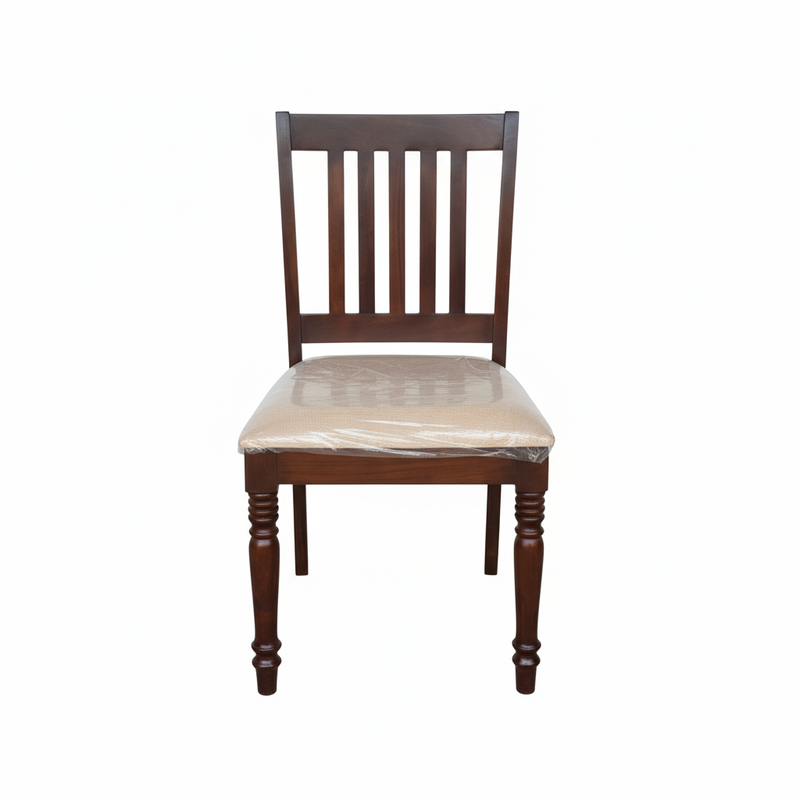Solid Mango Wood 6 Seater Dining Table Set with 4 Cushioned Chairs and 1 Bench | Warm Brown Finish 