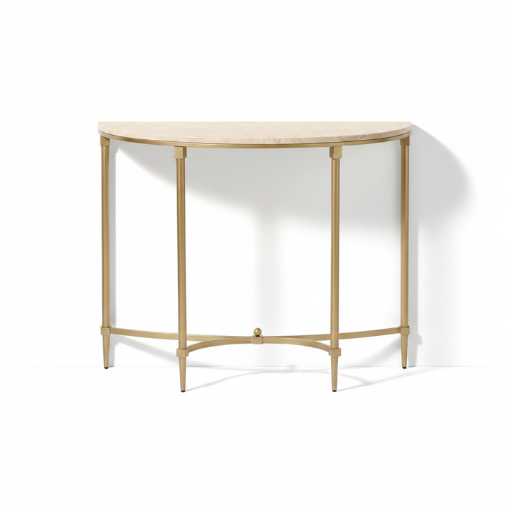 Translation missing: en.Luxury Console Table with Ceramic Marble Top &amp; Gold Metal Legs, Narrow Entryway Display Table for Hallway, Foyer, Living Room and Behind Sofa 