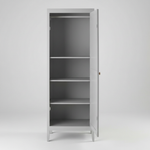 Mango Wood Single Doors Multipurpose Storage Kiev Wardrobe rah for Living Room | Grey 
