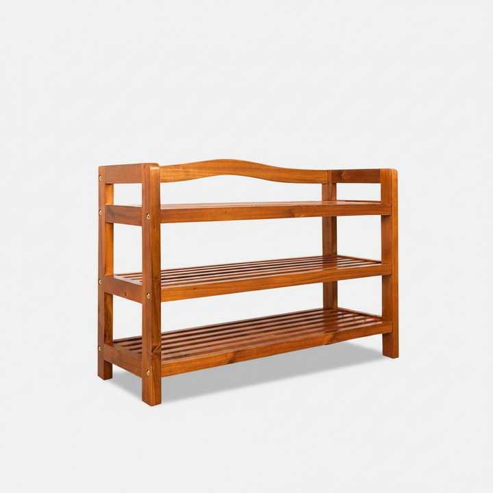 Translation missing: en.Wooden Shoe Rack 3 Tier Storage Cabinet Wood Shelf for Hallway Large Furniture Organiser Unit Brown Cupboard Racks 
