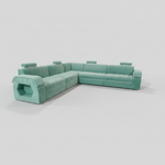 Luxury 9-Seater L-Shape Teal Blue Sectional Sofa with Adjustable Headrests & Storage 