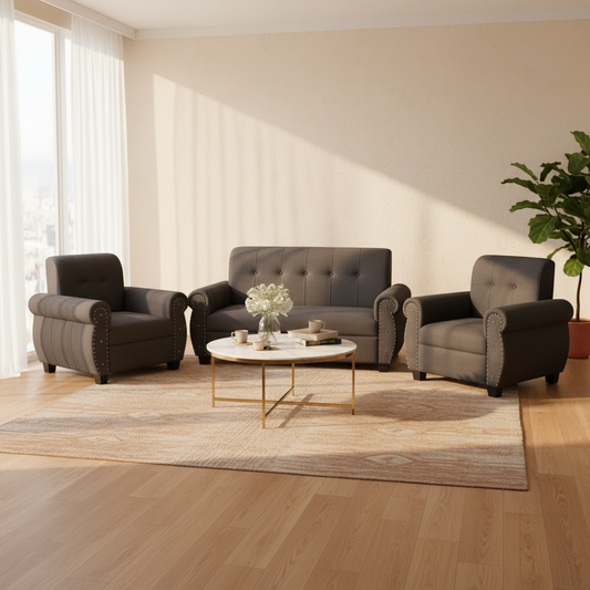 Furniture 5 Seater Fabric Sofa Set for Living Room | 3 + 1 + 1 Modern Sofa Set | Comfortable & Stylish Upholstered Sofa for Home & Office | Durable & Elegant Seating 