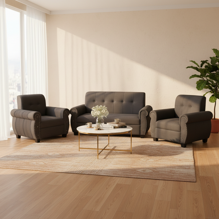 Translation missing: en.Furniture 5 Seater Fabric Sofa Set for Living Room | 3 + 1 + 1 Modern Sofa Set | Comfortable &amp; Stylish Upholstered Sofa for Home &amp; Office | Durable &amp; Elegant Seating 