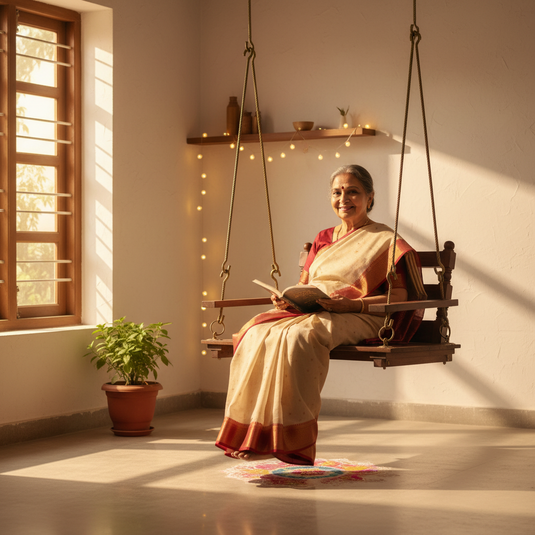 Translation missing: en.2 Seater Swing Wooden Jhula for Indoor Outdoor &amp; Balcony 