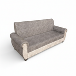 Sofa | Wood Frame Suede Fabric 40D Foam Cushion | Comfortable, Durable, Stylish & Modern for Living Room Furniture | Compact Design Lounge Seat Relaxation (Light Grey + Beige 2) 
