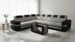 Modern L-Shaped Sectional 7-Seater Sofa with Coffee Table Padded Armrest Perfect Fabric Corner Sofa 