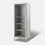 Mango Wood Single Doors Multipurpose Storage Kiev Wardrobe rah for Living Room | Grey 