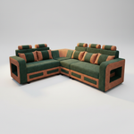 L-Shaped Sectional 6-Seater Sofa with Padded Armrest, Perfect Fabric Corner Sofa 