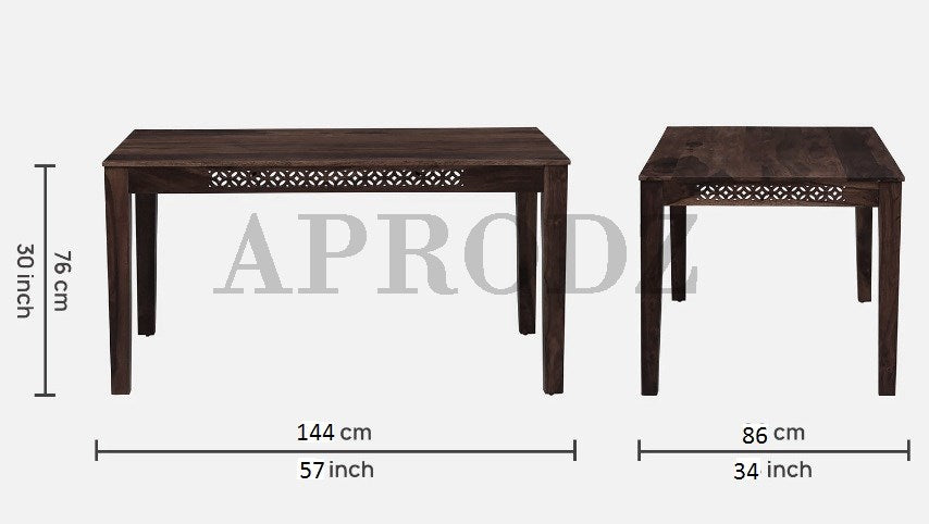 Sheesham Wood Durque 6 Seater Dining Table Set for Home | Dining Furniture Aprodz