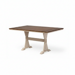 Solid Wood Torrance 6 Seater Dining Table Set for Home | Dining Furniture | Brown & Cream Finish 