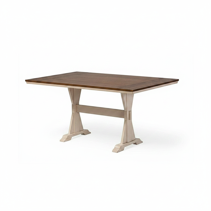 Translation missing: en.Solid Wood Torrance 6 Seater Dining Table Set for Home | Dining Furniture | Brown &amp; Cream Finish 