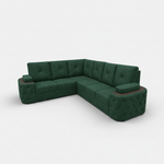7-Seater Sofa with Padded Armrest, Premium Faux Leather Fabric Corner Sofa for Guests, Living 