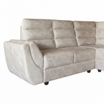 L-Shaped Sectional 6-Seater Sofa with Tufted Cushion Padded Armrest Perfect Fabric Corner Sofa for Guests Living Room, Drawing Room, Office & Lounge (Light Grey) 