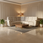 L-Shaped Sectional 6-Seater Sofa with Tufted Cushion Padded Armrest Perfect Fabric Corner Sofa for Guests Living Room, Drawing Room, Office & Lounge (Light Grey) 