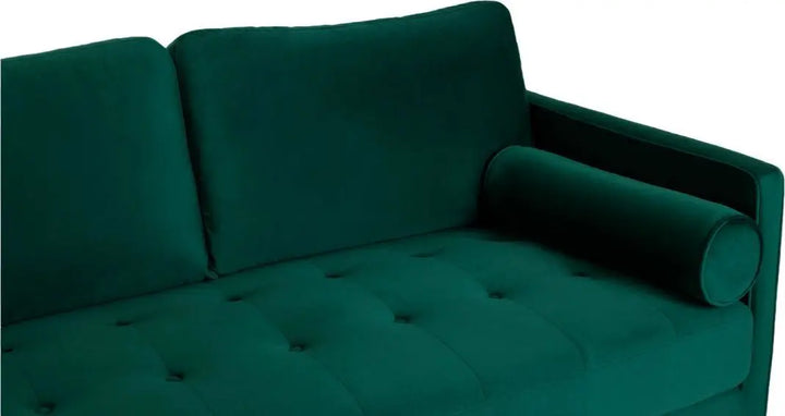 Translation missing: en.MidCen Wooden LHS L Shape 3 Seater Sectional Sofa Set with High-Density Comfortable Foam for Living Room (Fabric- Velvet Dark Green) 