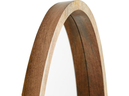 Mango Wood Megair Wall Decorative Mirror Frame| Wooden Mirror | Brown Finish