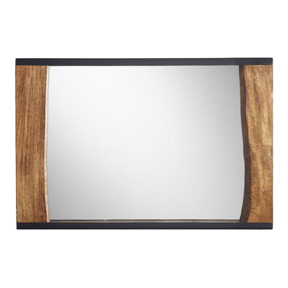 Mango Wood Moran Wall Decorative Mirror Frame| Wooden Mirror | Brown Finish