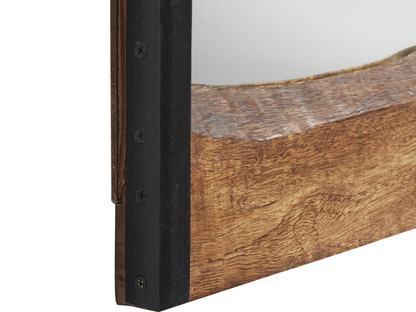 Mango Wood Moran Wall Decorative Mirror Frame| Wooden Mirror | Brown Finish