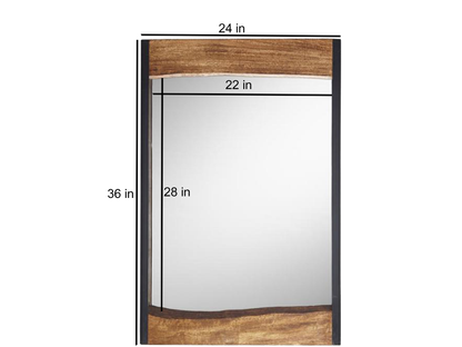 Mango Wood Moran Wall Decorative Mirror Frame| Wooden Mirror | Brown Finish