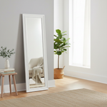 Tall White Full Length Mirror 52×160 cm | Slim Floor Standing Full Body Dressing Mirror | Modern White Frame Mirror for Bedroom, Living Room, Hallway & Studio 