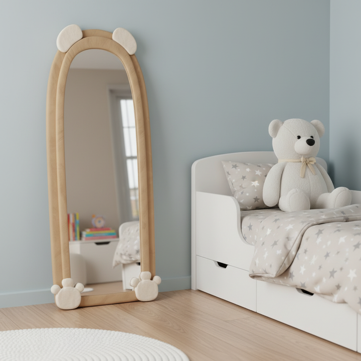 Translation missing: en.Full Length Bear Dressing Mirror | Floor Standing Full Body Mirror with Cute Bear Frame | Decorative Bedroom &amp; Clothing Store Fitting Mirror for Home, Kids Room &amp; Studio 