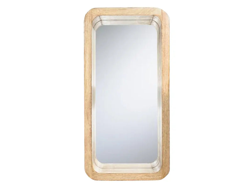 Mango Wood Atara Wall Decorative Mirror Frame| Wooden Mirror | Brown Finish 