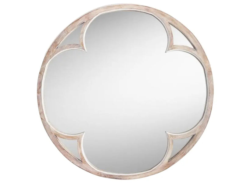 Mango Wood Wynfo Wall Decorative Mirror Frame| Wooden Mirror | Brown Finish 