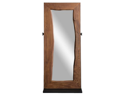 Mango Wood Home Decorative Heddwyn Standing Mirror for Living Room | Teak Finish