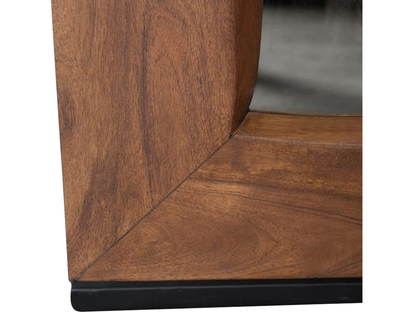 Mango Wood Home Decorative Heddwyn Standing Mirror for Living Room | Teak Finish