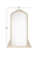 Mango Wood Thana Standing Wall Decorative Mirror Frame| Wooden Mirror | White Finish 
