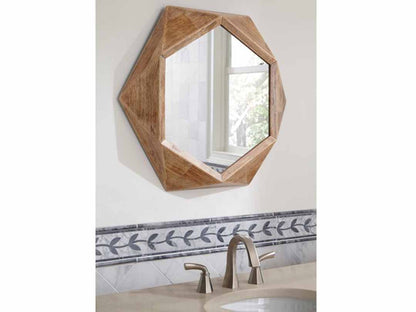 Mango Wood Guiom Wall Decorative Mirror Frame| Wooden Mirror | Brown Finish