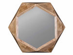 Mango Wood Guiom Wall Decorative Mirror Frame| Wooden Mirror | Brown Finish 