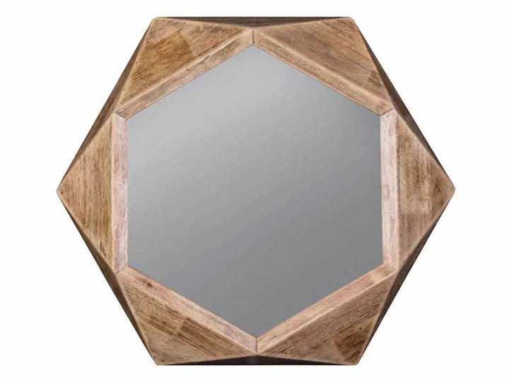 Translation missing: en.Mango Wood Guiom Wall Decorative Mirror Frame| Wooden Mirror | Brown Finish 