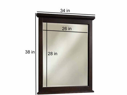 Mango Wood Clothil Dresser Decorative Mirror Frame| Wooden Mirror | Brown Finish