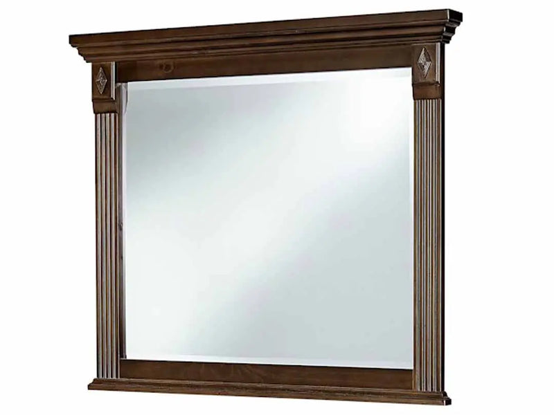 Mango Wood Thulan Dresser Decorative Mirror Frame| Wooden Mirror | Brown Finish 