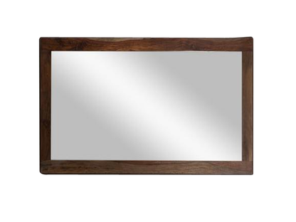 Sheesham Wood Mubin Wall Decorative Mirror Frame| Wooden Mirror | Brown Finish
