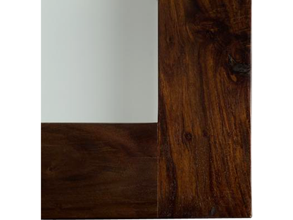 Sheesham Wood Mubin Wall Decorative Mirror Frame| Wooden Mirror | Brown Finish