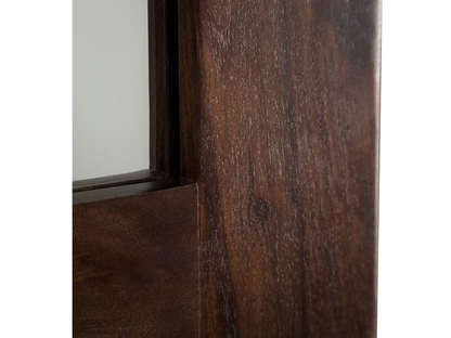 Sheesham Wood Mubin Wall Decorative Mirror Frame| Wooden Mirror | Brown Finish