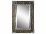Mango Wood Reyna Wall Decorative Mirror Frame| Wooden Mirror | Brown Finish 