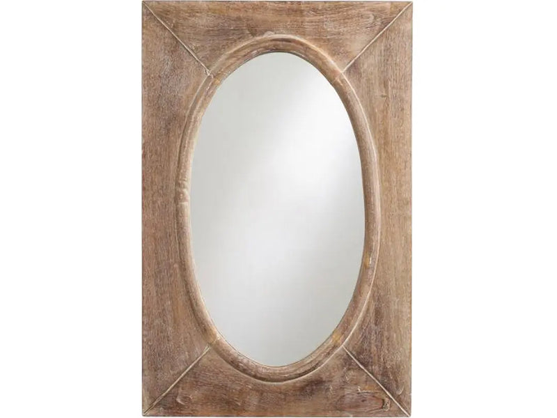 Mango Wood Dardano Dresser Decorative Mirror Frame| Wooden Mirror | Brown Finish 