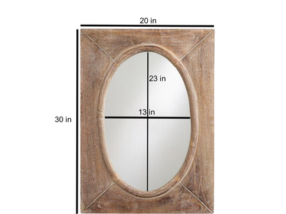 Mango Wood Dardano Dresser Decorative Mirror Frame| Wooden Mirror | Brown Finish